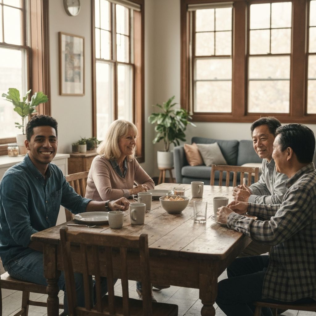 People sharing a meal together